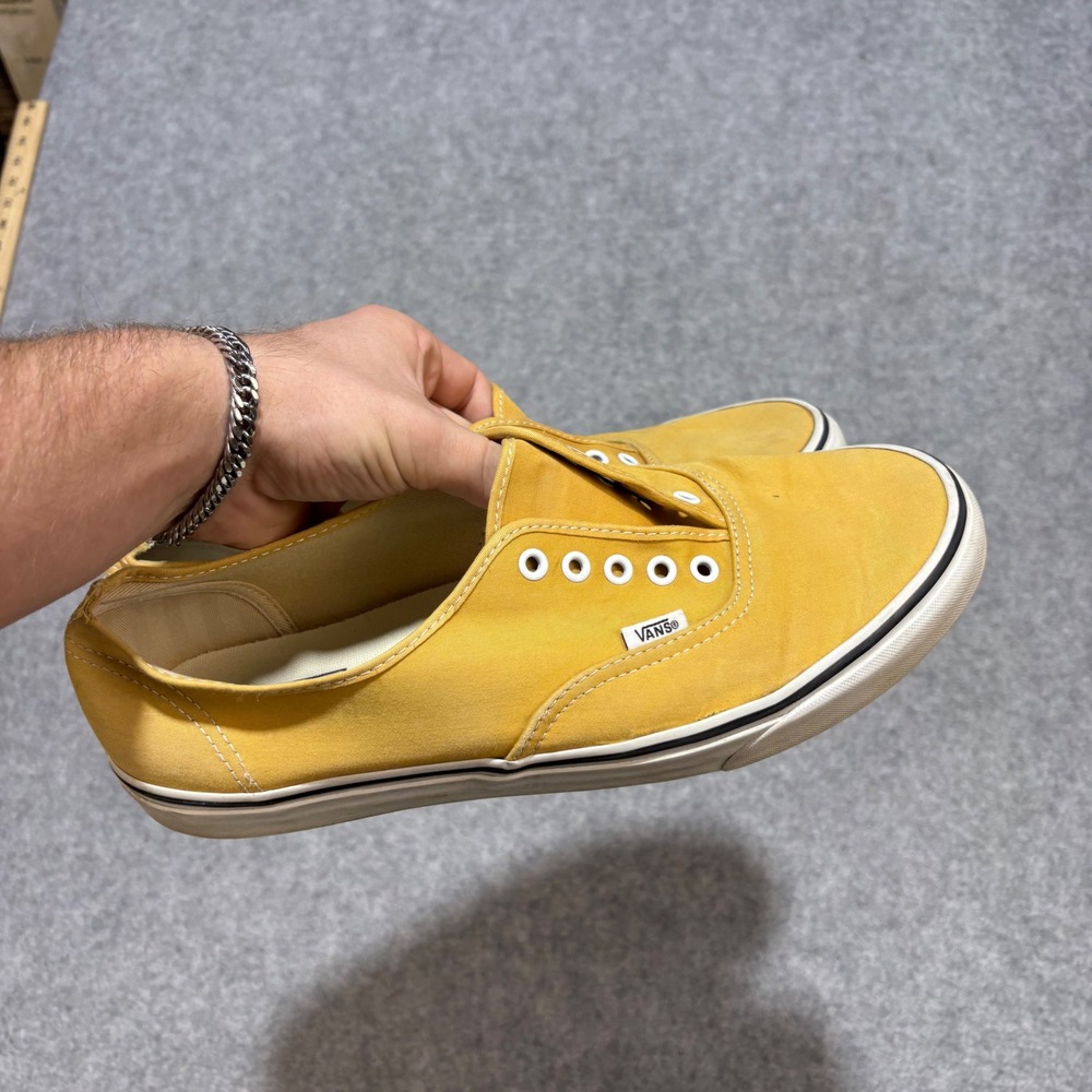 Vans Authentic Mustard Yellow Canvas Low Top Skate Shoes Mens 12